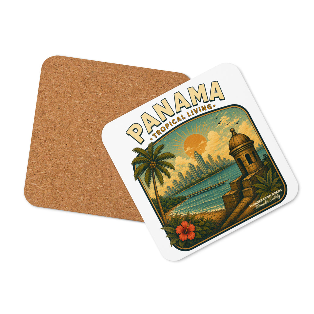 Panama Tropical Living Cork-Back Coaster