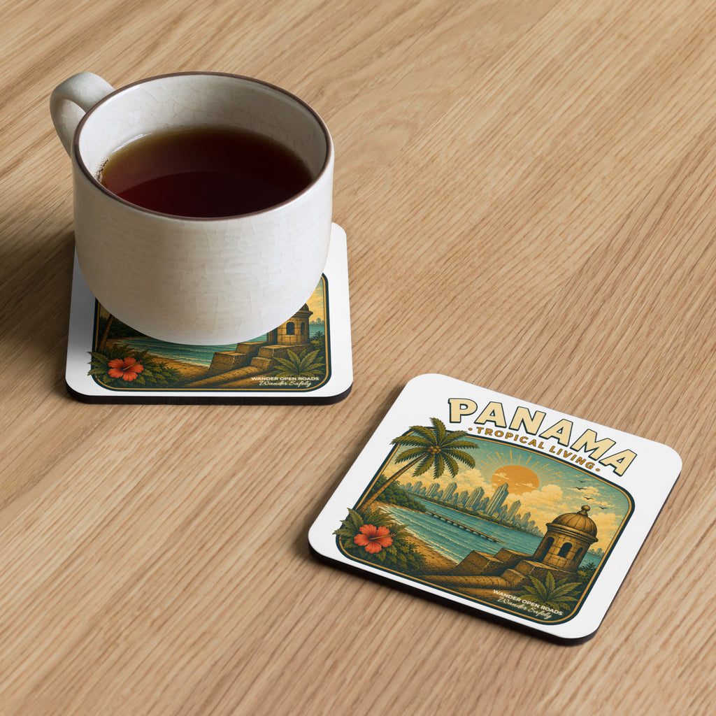 Panama Tropical Living Cork-Back Coaster