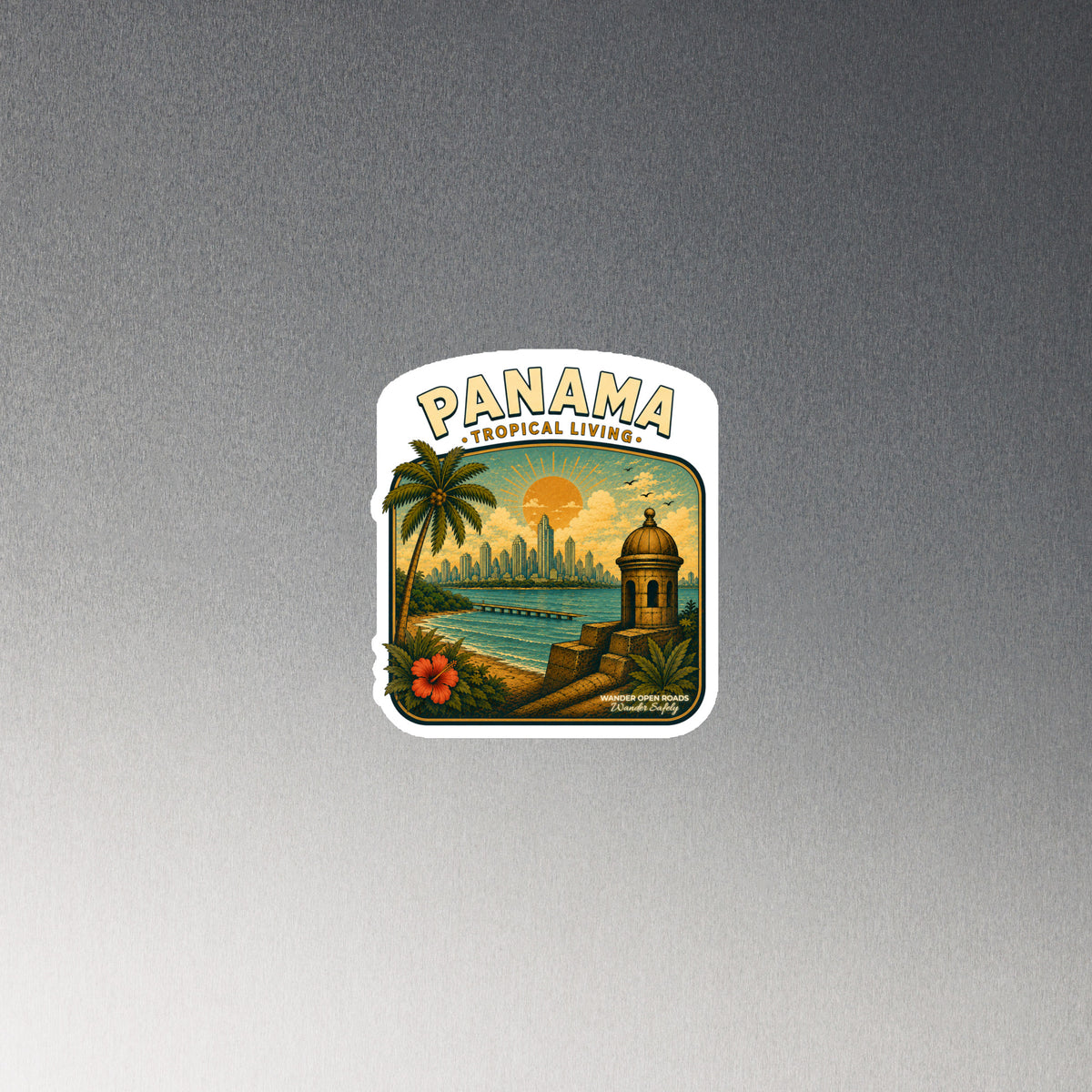 Panama Tropical Living Die-Cut Magnet