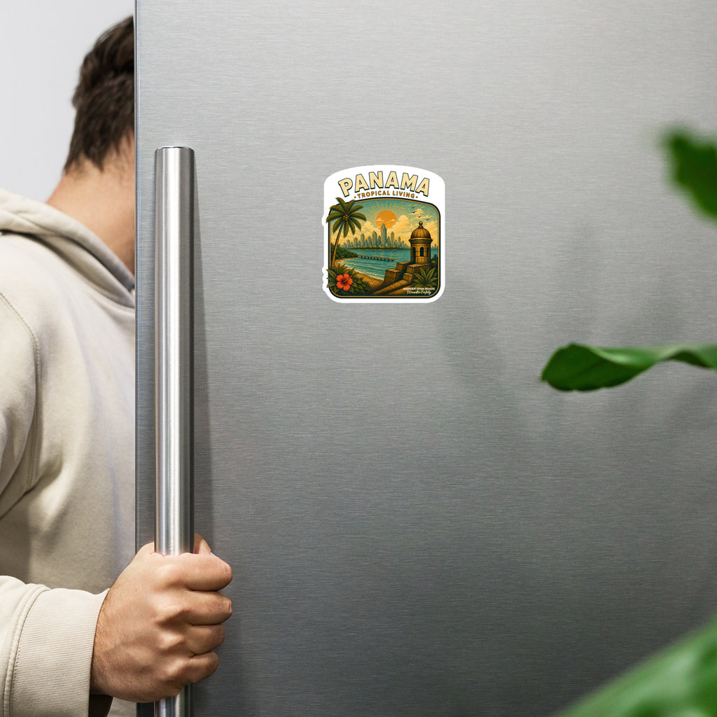 Panama Tropical Living Die-Cut Magnet