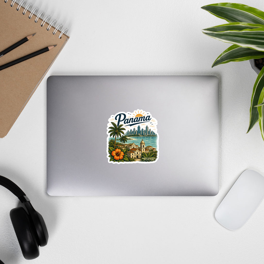 Panama Skyline Heritage Die-Cut Sticker